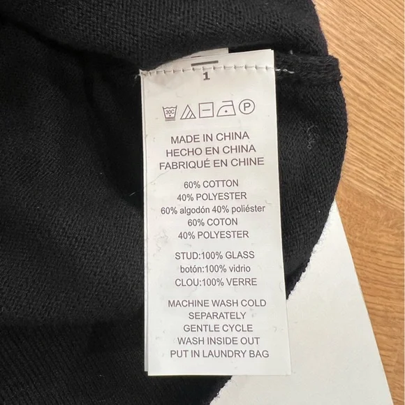 Michael Kors Black Crewneck Sweater with Silver Studded Rhinestone MK Logo Small - Picture 4 of 7